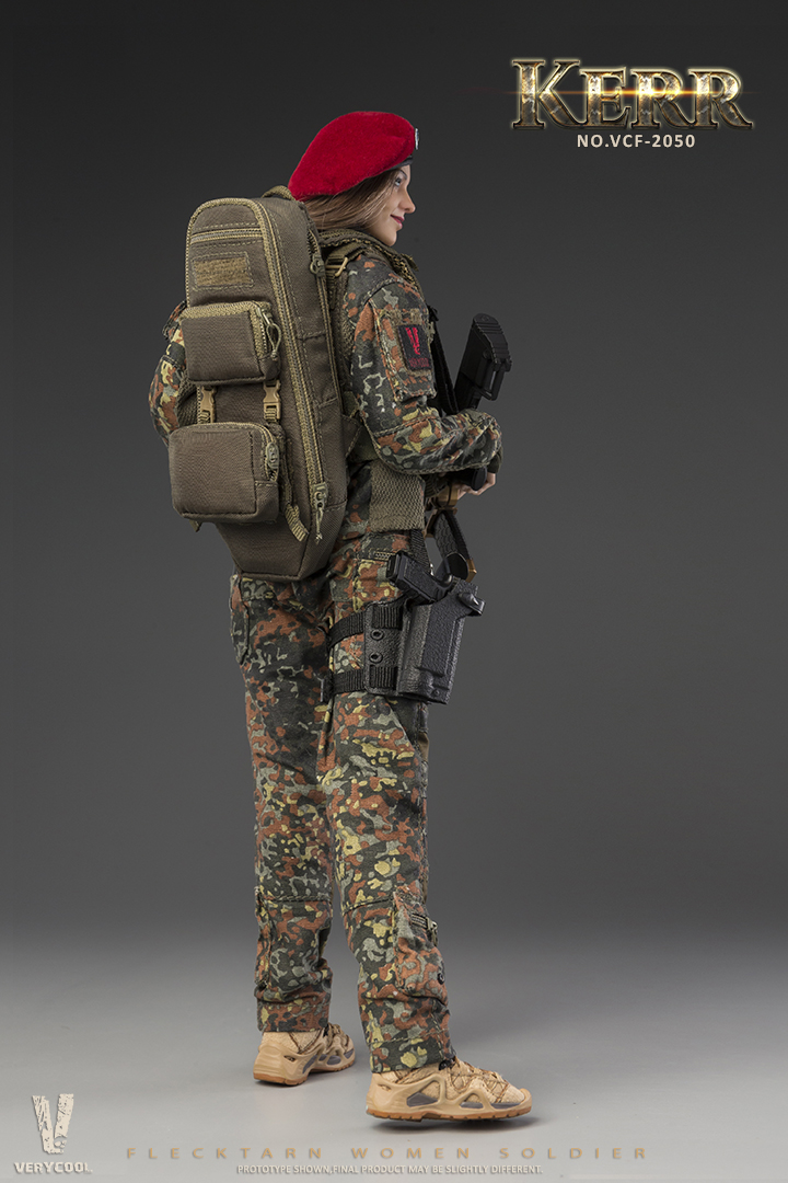 FLECKTARN KERR 1/6スケール女性兵士ミリタリー フィギュア Flecktarn Woman Soldier Kerr 1/6 Scale Figure