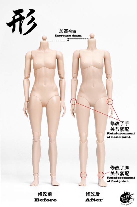 POP-ST92003-4] 1:6 Super Flexible Female Body with Plastic