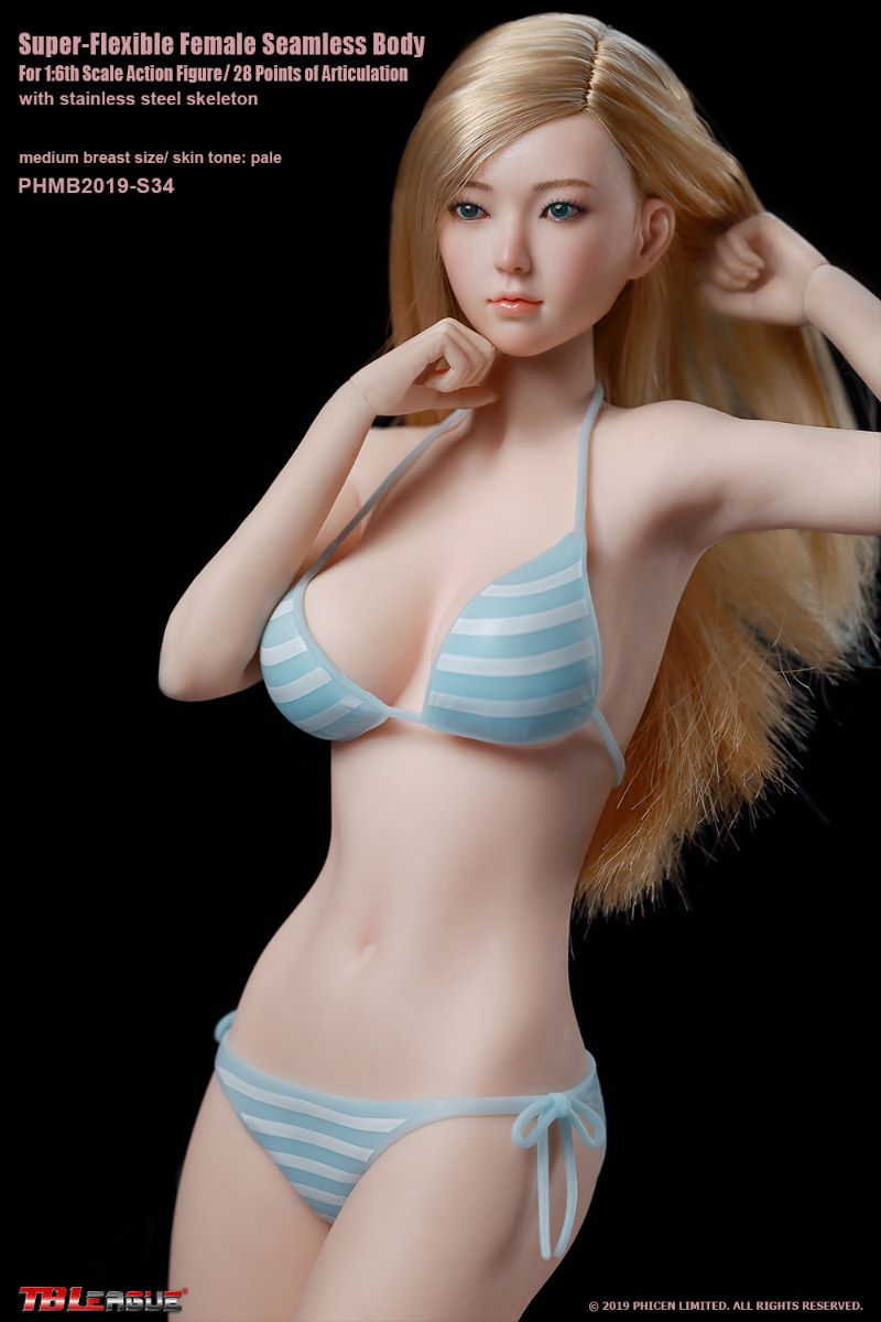 PLMB2019-S34] 1:6 Girl Super-Flexible Seamless Medium Breast Pale Body with  Head Sculpt by TBLeague Phicen - EKIA Hobbies