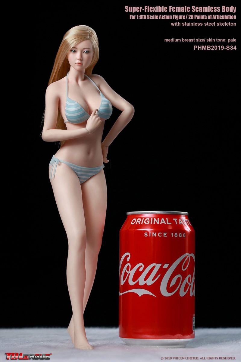 PLMB2019-S34] 1:6 Girl Super-Flexible Seamless Medium Breast Pale