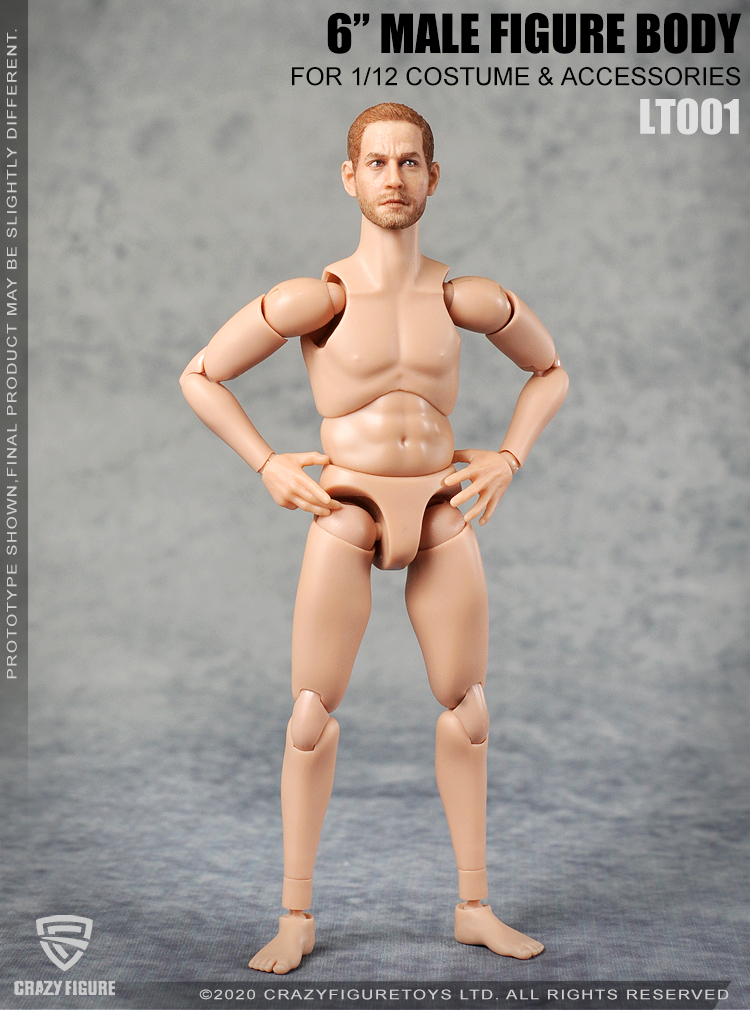 Multi Joint Movable Male Body Without Neck - Crazy Figure - 1:12 Scale  Figure