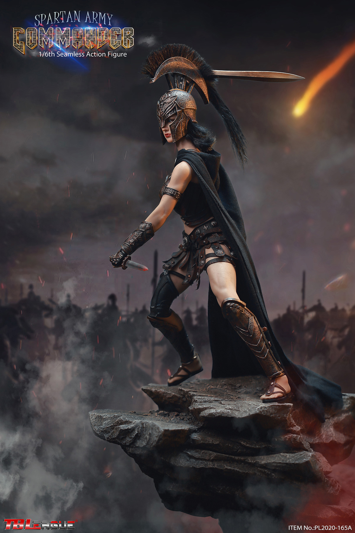 PL2020-165A] Black Spartan Army Commander 1:6 Action Figure by