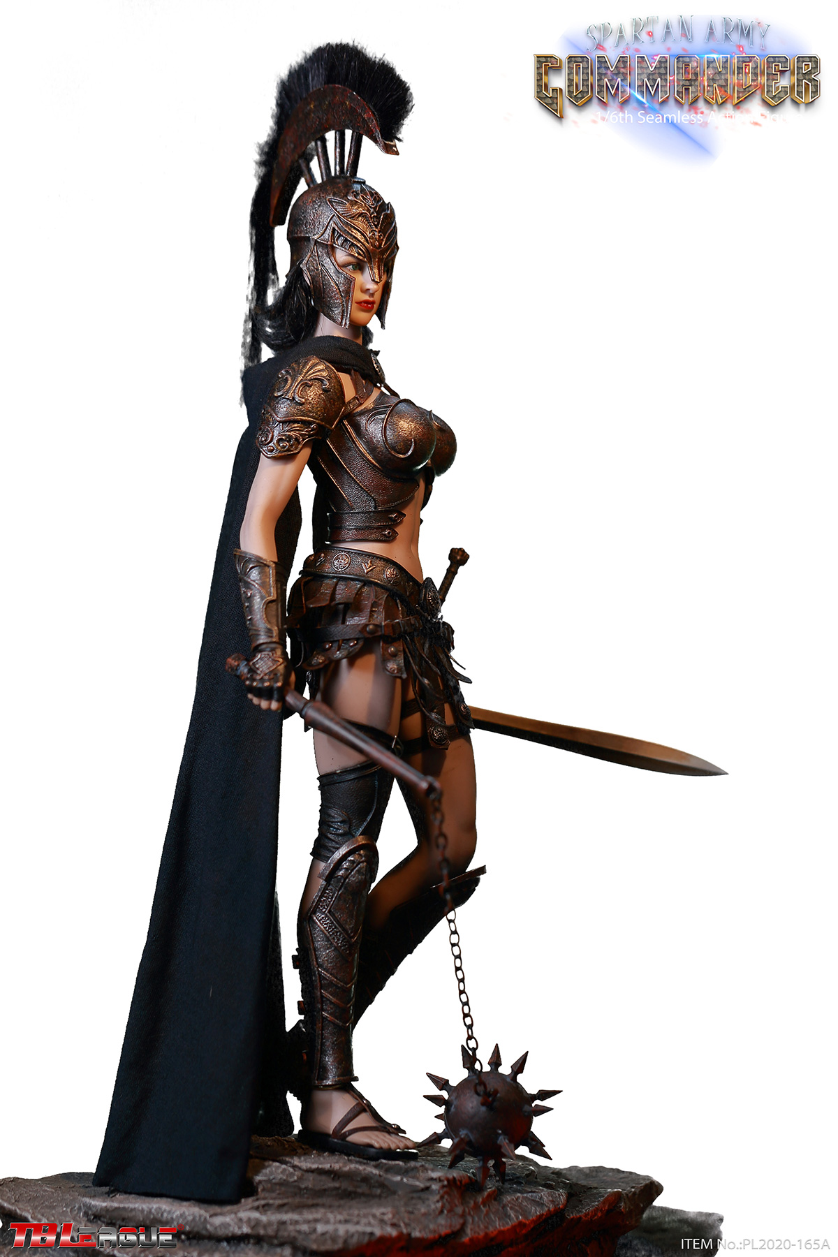 PL2020-165A] Black Spartan Army Commander 1:6 Action Figure by