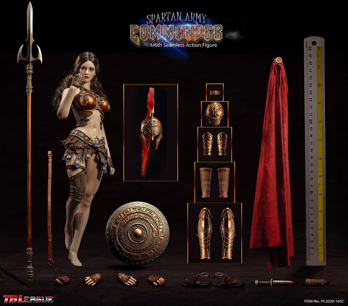 PL2020-165C] Golden Spartan Army Commander 1:6 Action Figure by