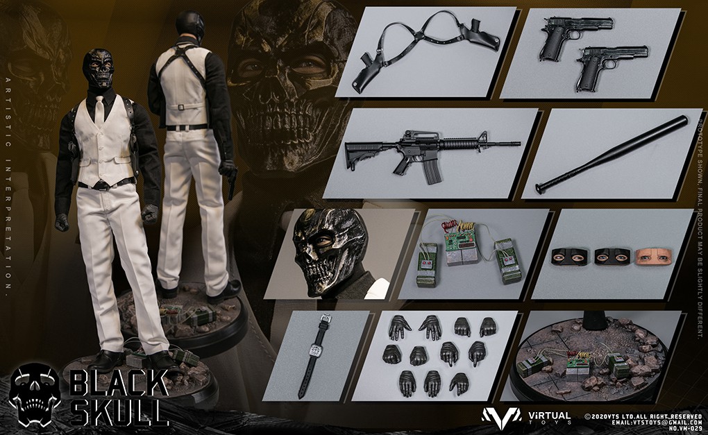 VTS TOYS 1/6 ブラック スカル VM029 Black Skull VM-029] 1/6 Black Skull Boxed Action Figure by Virtual VTS