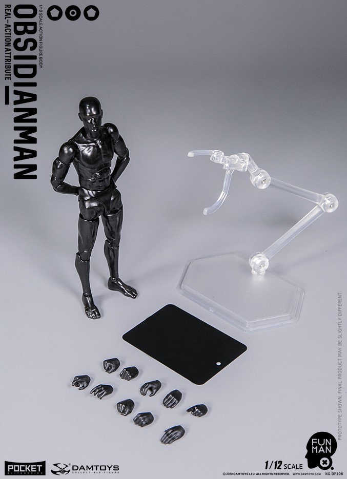 DAM-DPS06] Dam Toys 1/12 Funman OBSIDIANMAN Action Figure - EKIA