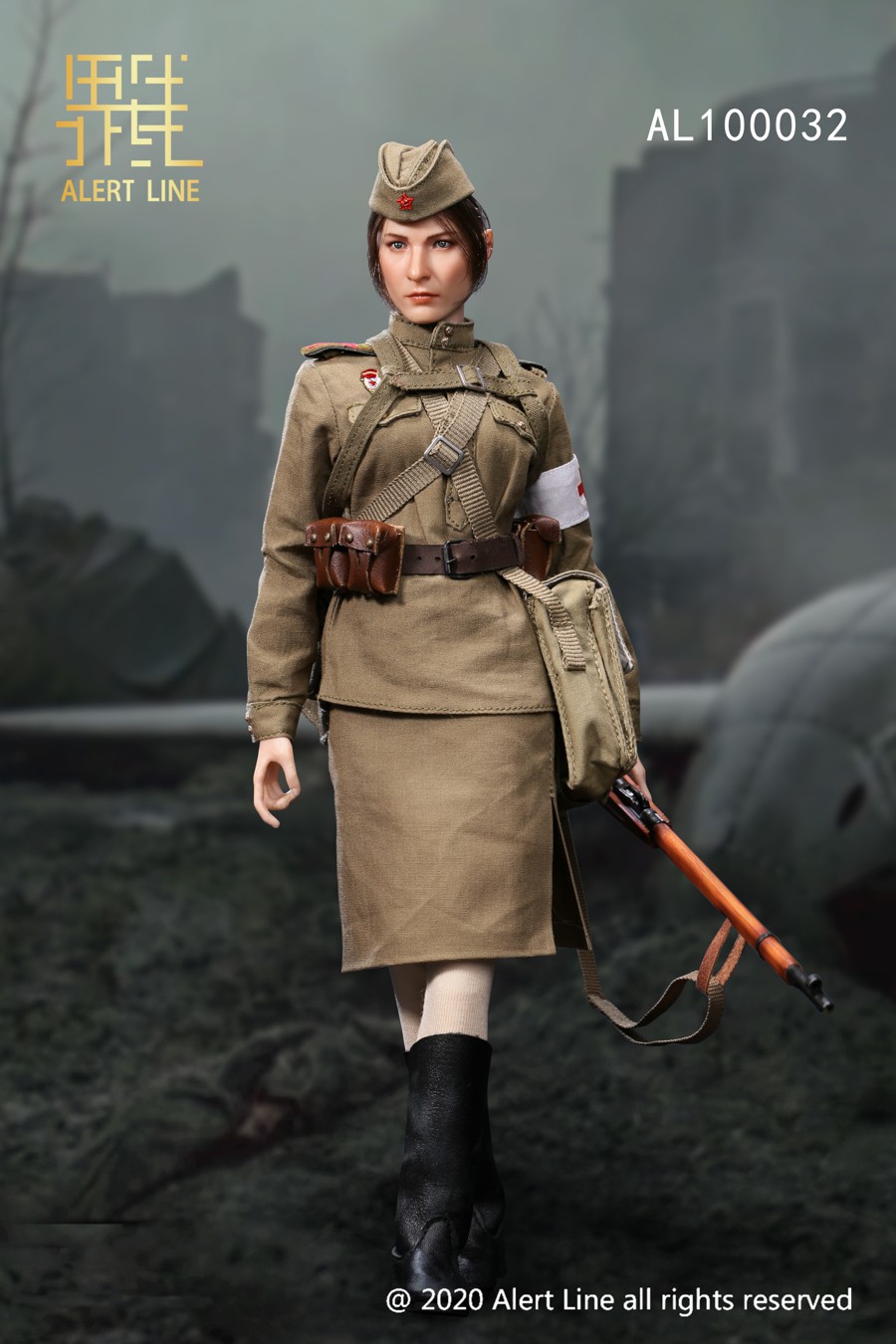 AL-100032] Alert Line 1:6 WWII Soviet Medical Soldier Figure