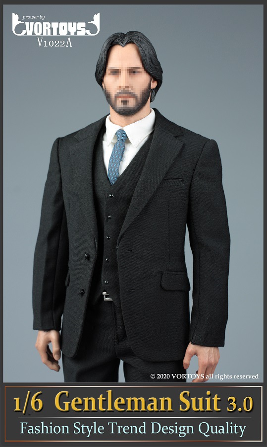 [VOR-1022A] 1/6 Black Gentleman Suit 3.0 by VORTOYS - EKIA Hobbies