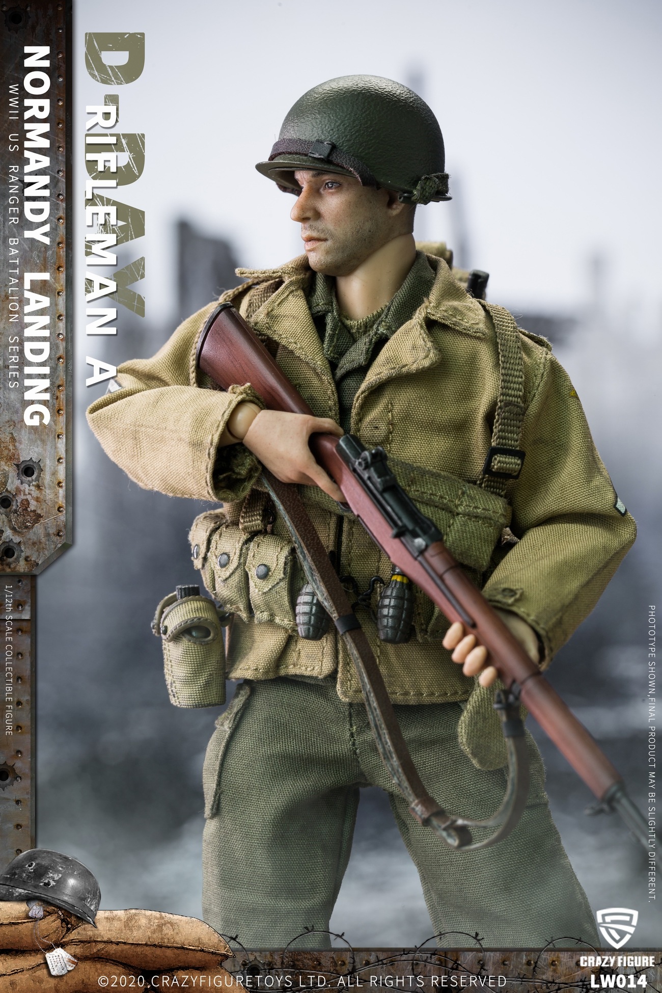 CrazyFigure 1/12 WWII U.S. Rangers On D-Day Machine Rifleman A [CF