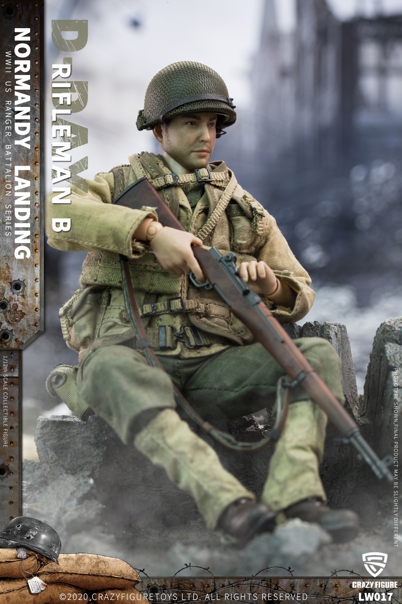 CrazyFigure 1/12 WWII U.S. Rangers On D-Day Rifleman B [CF-LW017