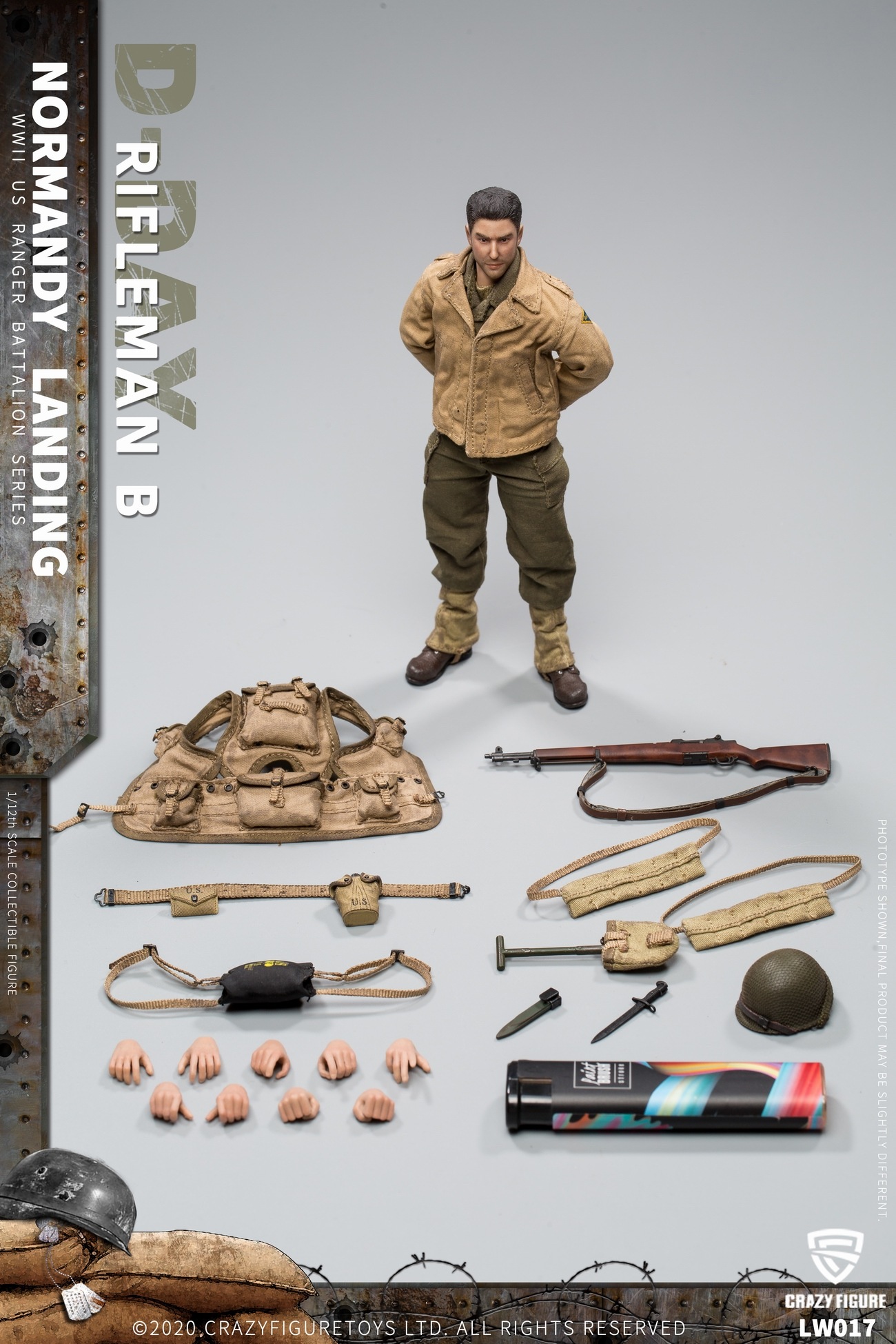 CrazyFigure 1/12 WWII U.S. Rangers On D-Day Rifleman B [CF-LW017