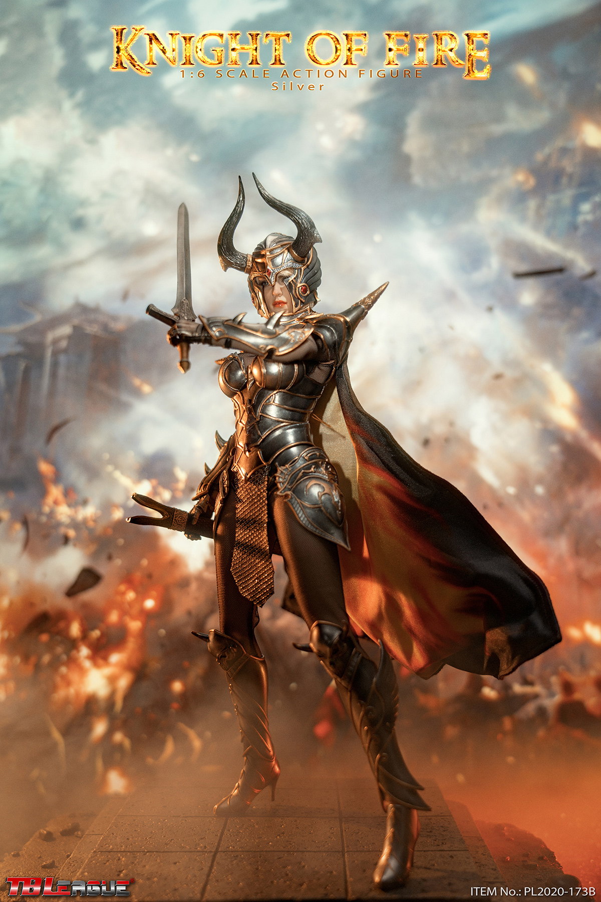 TBLeague Phicen 1/6 Knight of Fire Silver Figure [PL2020-173B