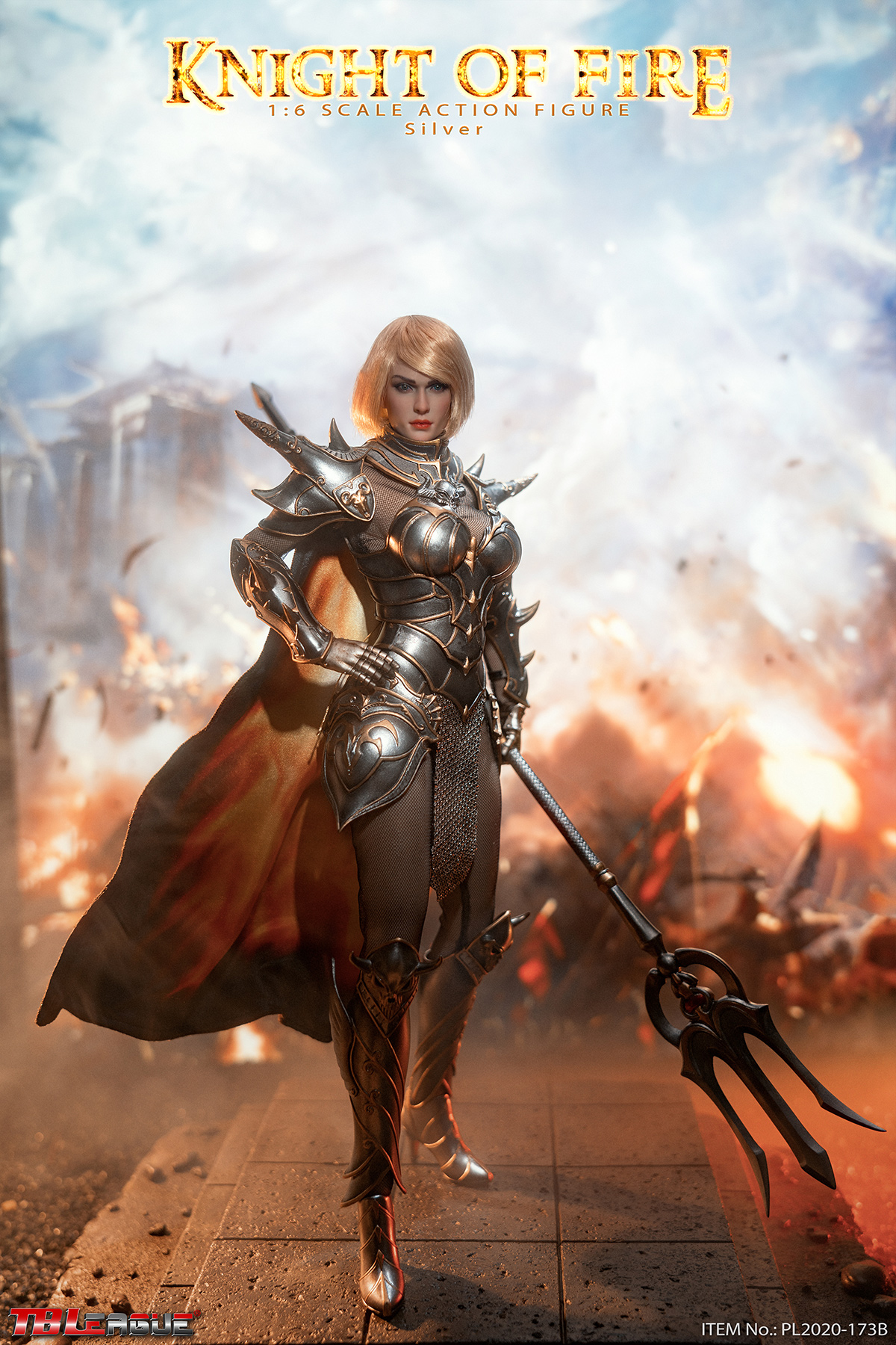 TBLeague Phicen 1/6 Knight of Fire Silver Figure [PL2020-173B