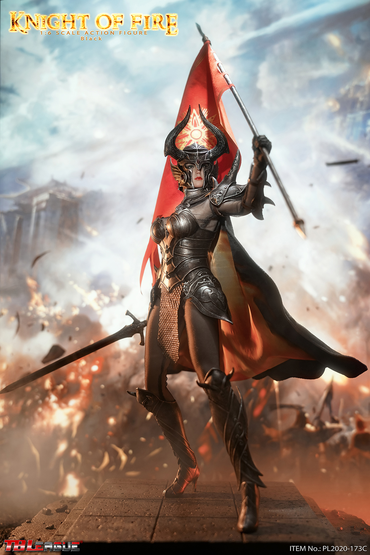 TBLeague Phicen 1/6 Knight of Fire Black Figure [PL2020-173C