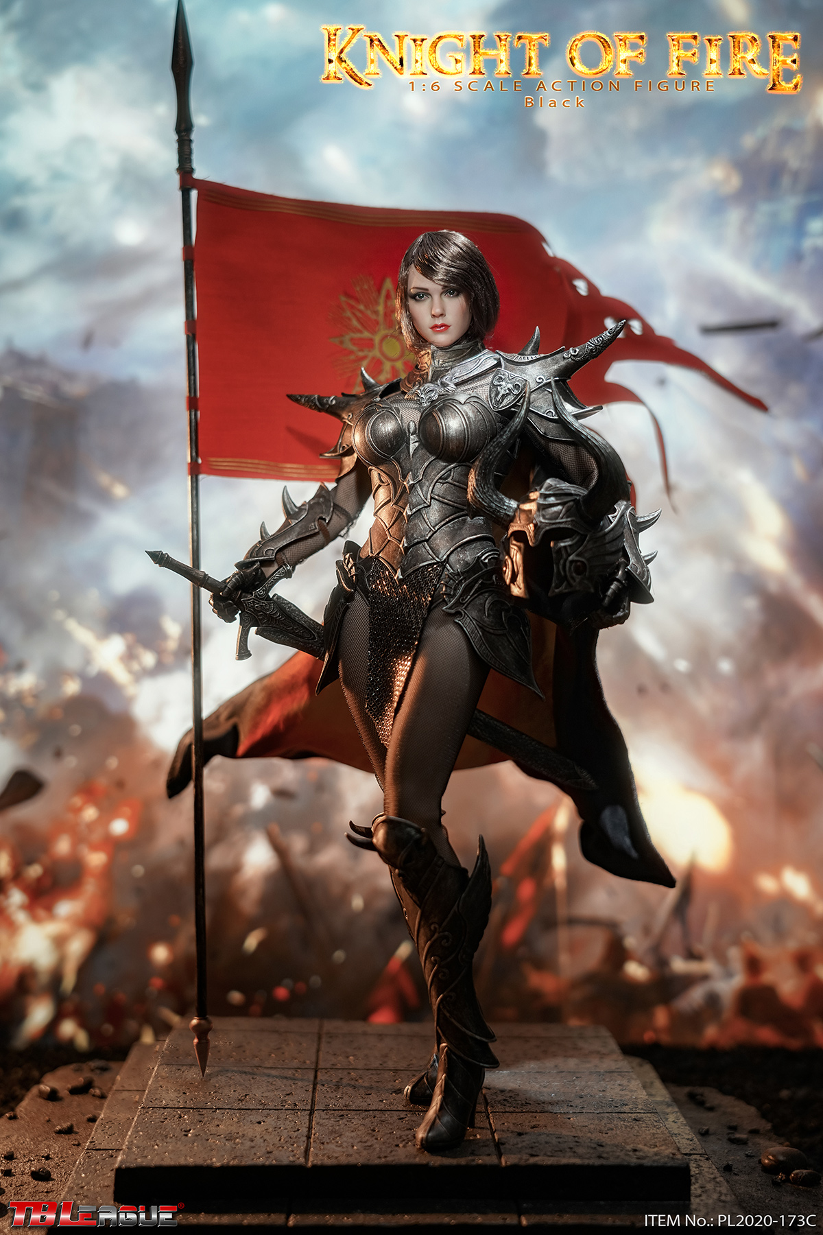 TBLeague Phicen 1/6 Knight of Fire Black Figure [PL2020-173C