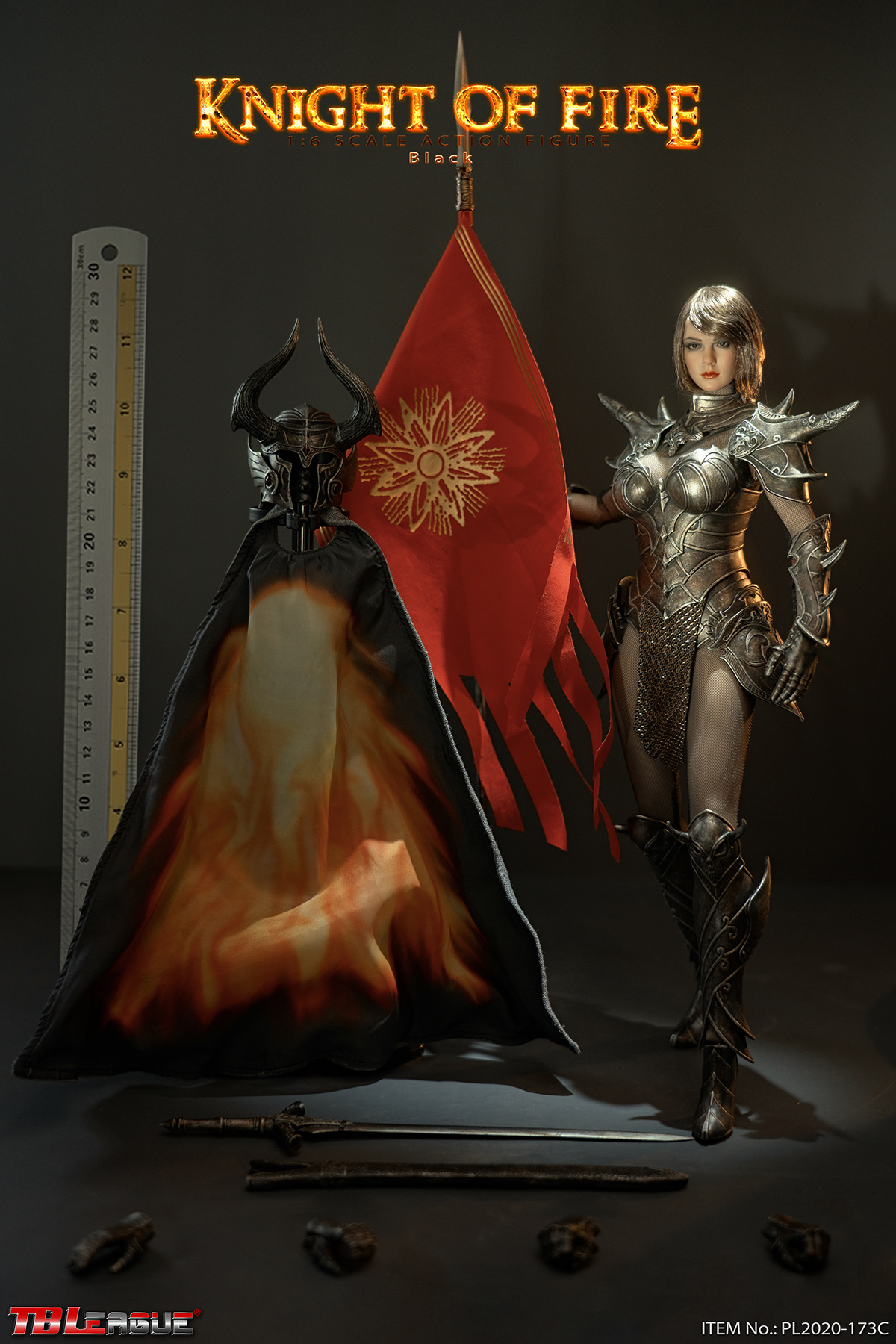 TBLeague Phicen 1/6 Knight of Fire Black Figure [PL2020-173C
