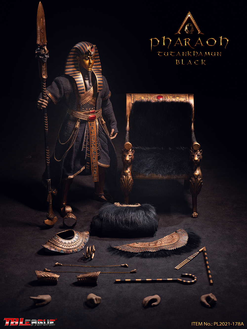 SF・ファンタジー・ホラー TB LEAGUE ACTION FIGURE TUTANKHAM 1/6 TBLeague Phicen 1/6 Pharaoh Tutankhamun Black [PL2021-178A] - EKIA