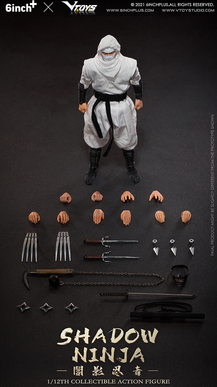 VTOYS X 6INCH 1:12 Shadow Ninja White Figure [VSD-SN003]