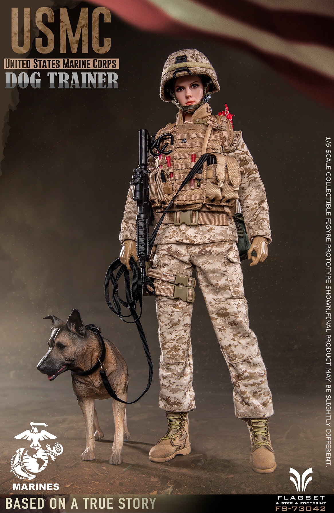 FLAGSET 1/6 女 犬調教師（FS-73042） アクションフィギュア USMC Military Dog Trainer Female 1:6 Scale Action Figure