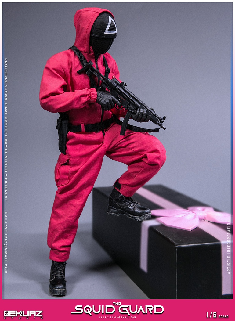 EKUAZ STUDIOイカゲームEKS07赤い服の運営スタッフ警備員作業1/6GANGSTERS