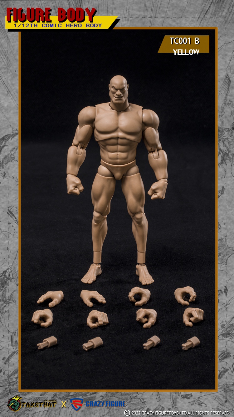 Takethat X Crazy Figure 1:12 Comic Hero Yellow Action Figure
