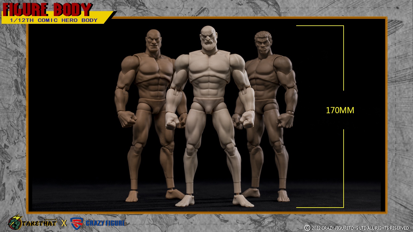 Takethat X Crazy Figure 1:12 Comic Hero Black Action Figure Body