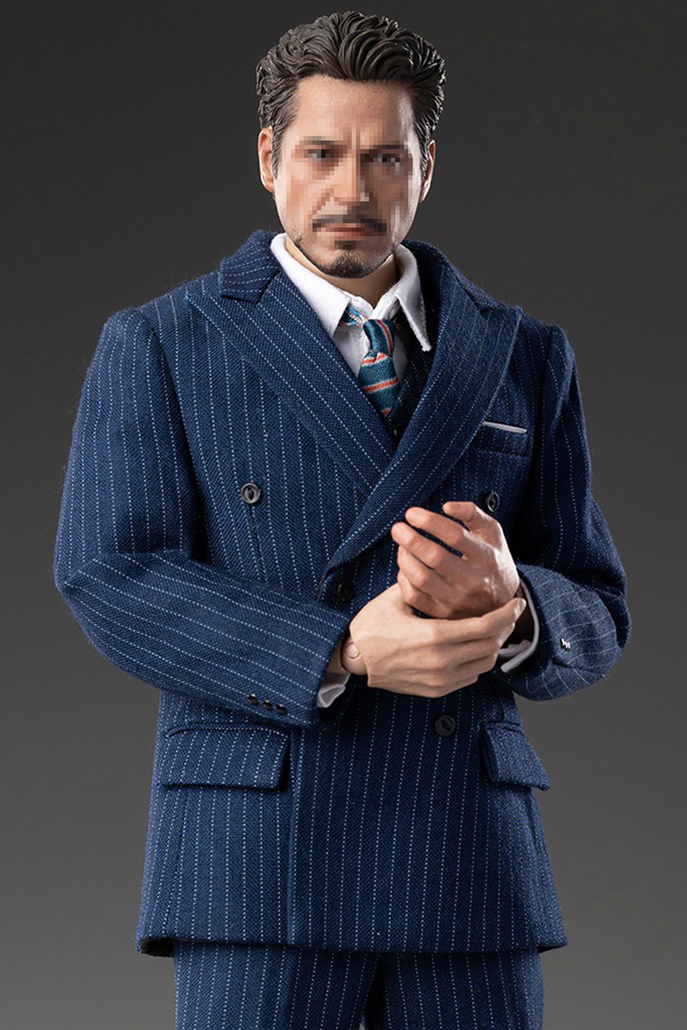 Toy Center 1/6 English Gentleman Tony Striped Dark Blue Grey Suit [CEN-M18B]