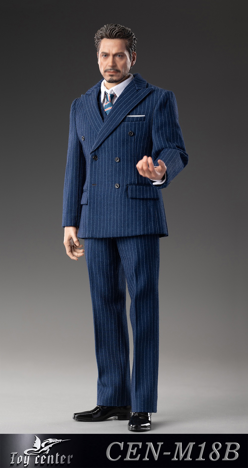 Toy Center 1/6 English Gentleman Tony Striped Dark Blue Grey Suit [CEN-M18B]