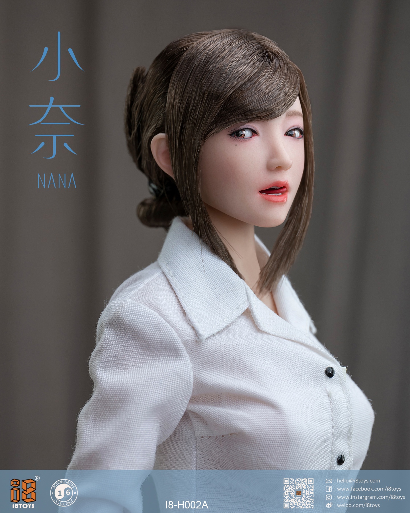 i8TOYS 1/6 女性ヘッド 奈々 NANA I8-H002　ファイセン i8TOYS 1/6 NaNa Girl Action Figure Head [i8-H002B] - EKIA