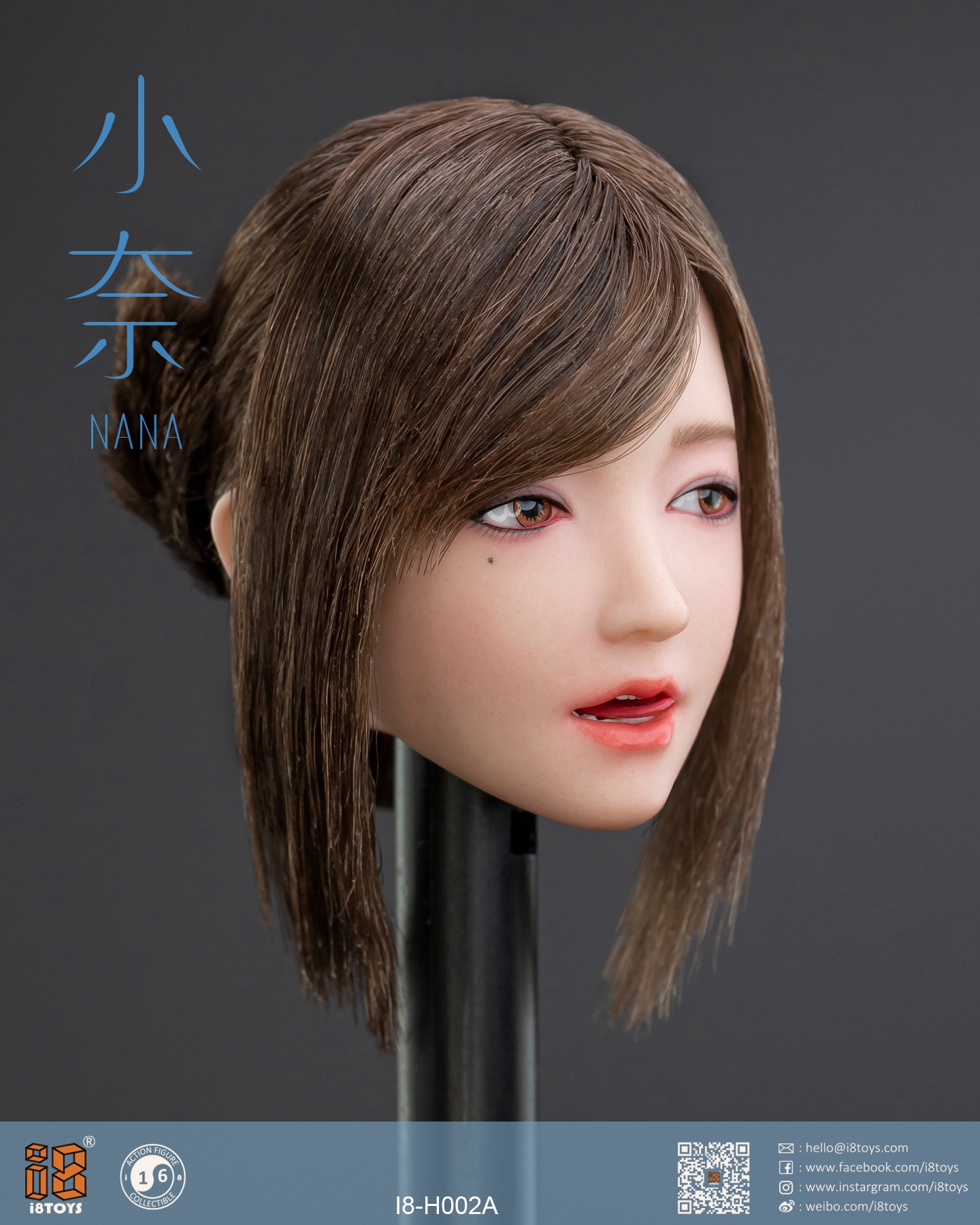 i8TOYS 1/6 女性ヘッド 奈々 NANA I8-H002　ファイセン i8TOYS 1/6 NaNa Girl Action Figure Head [i8-H002A] - EKIA