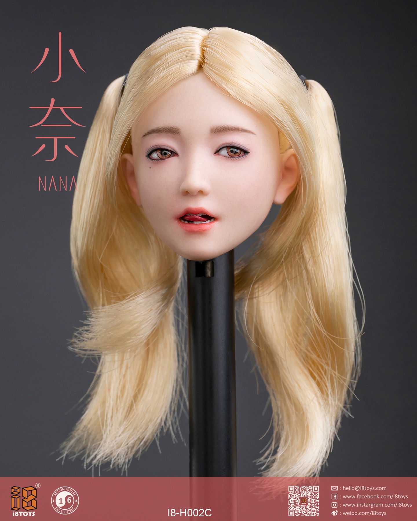 i8TOYS 1/6 NaNa Girl Action Figure Head [i8-H002C] - EKIA