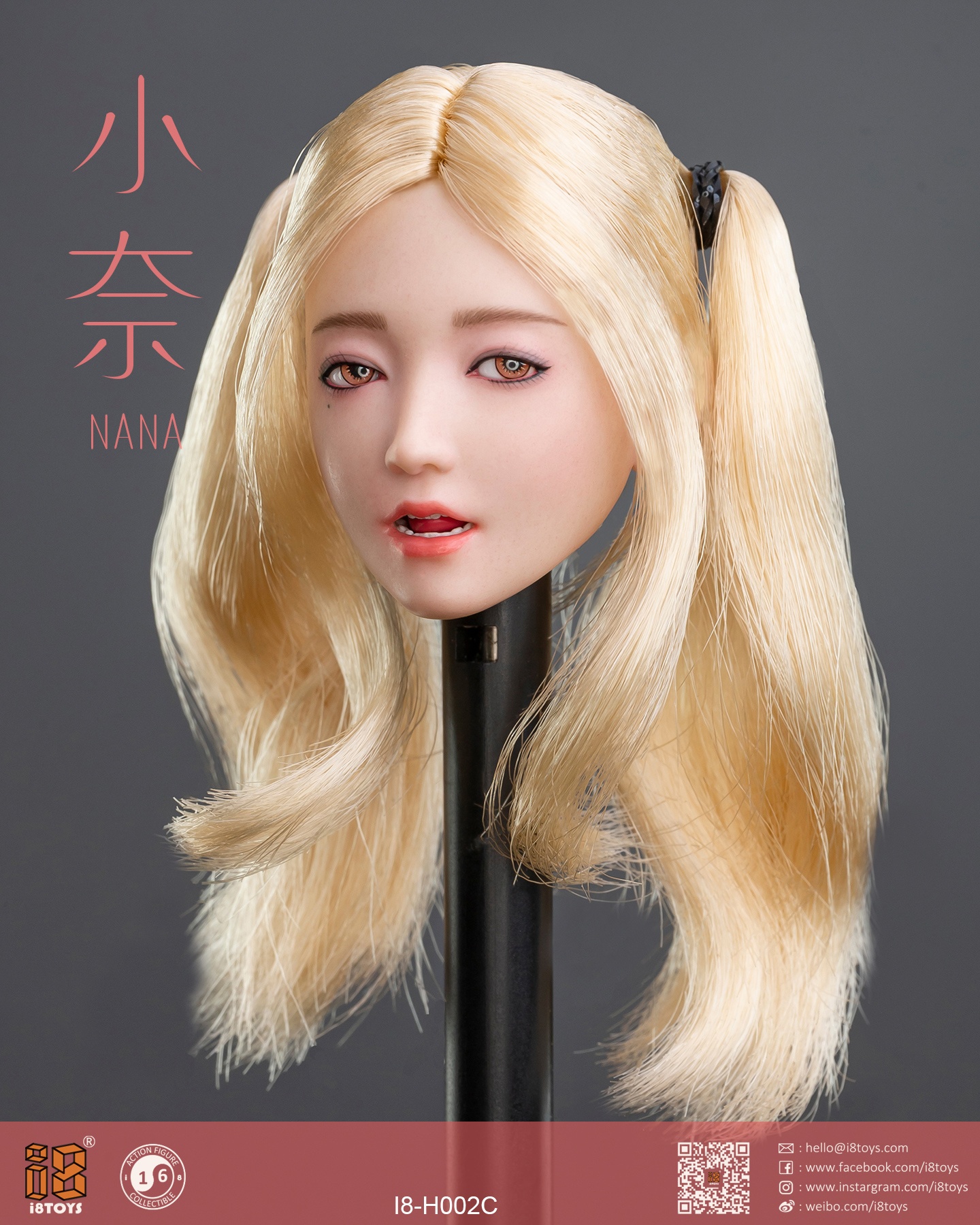 i8TOYS 1/6 女性ヘッド 奈々 NANA I8-H002　ファイセン i8TOYS 1/6 NaNa Girl Action Figure Head [i8-H002B] - EKIA