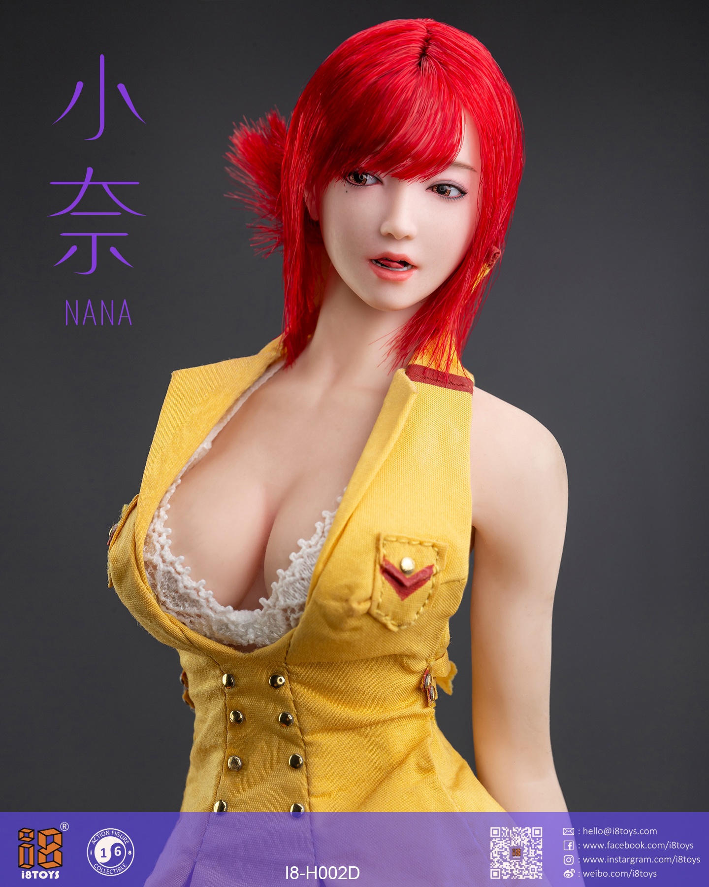 i8TOYS 1/6 女性ヘッド 奈々 NANA I8-H002　ファイセン i8TOYS 1/6 NaNa Girl Action Figure Head [i8-H002B] - EKIA