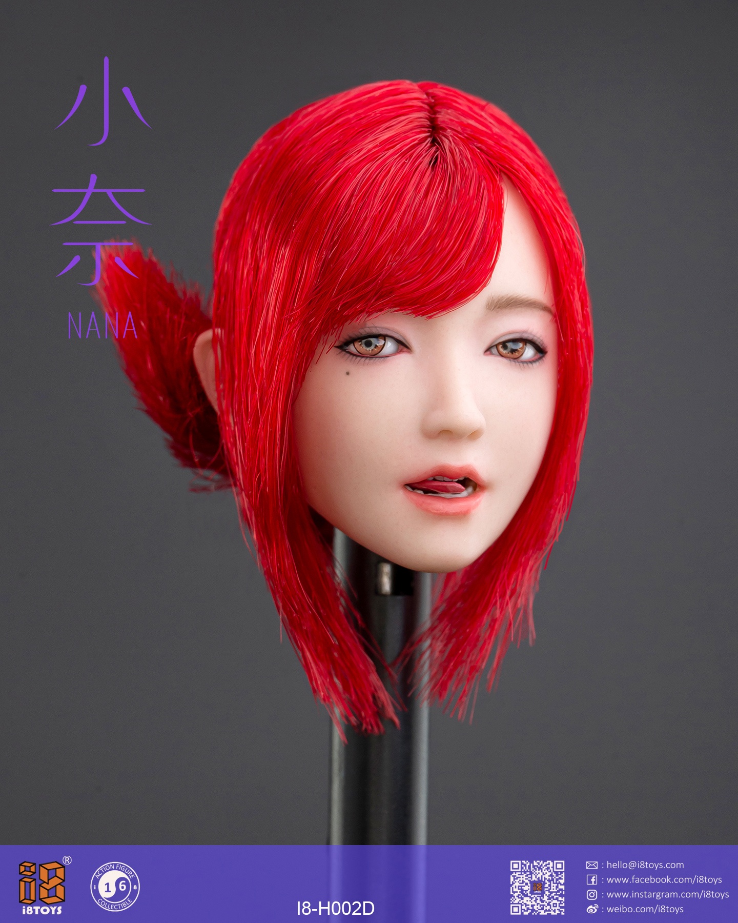 i8TOYS 1/6 NaNa Girl Action Figure Head [i8-H002D] - EKIA