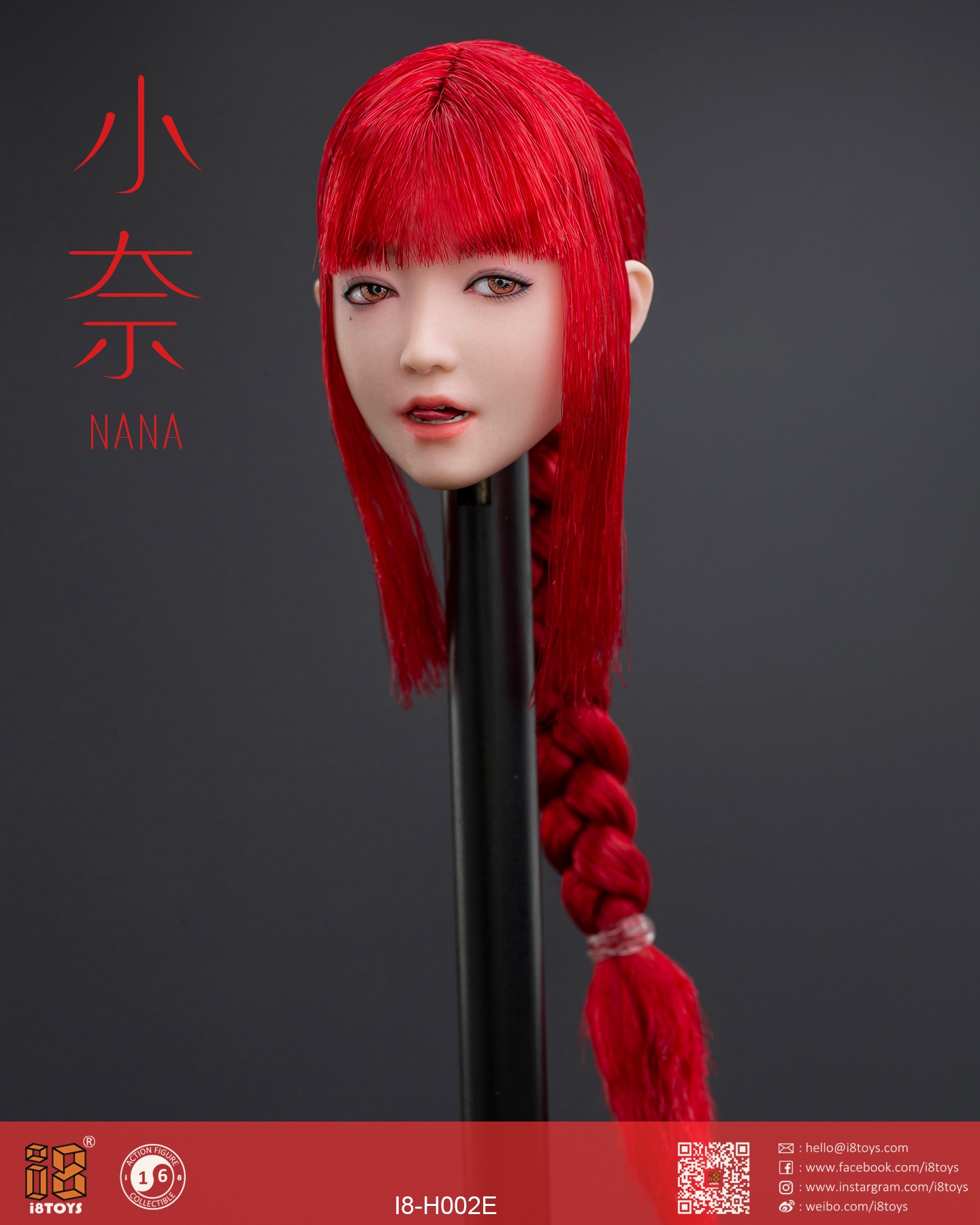 i8TOYS 1/6 NaNa Girl Action Figure Head [i8-H002E] - EKIA