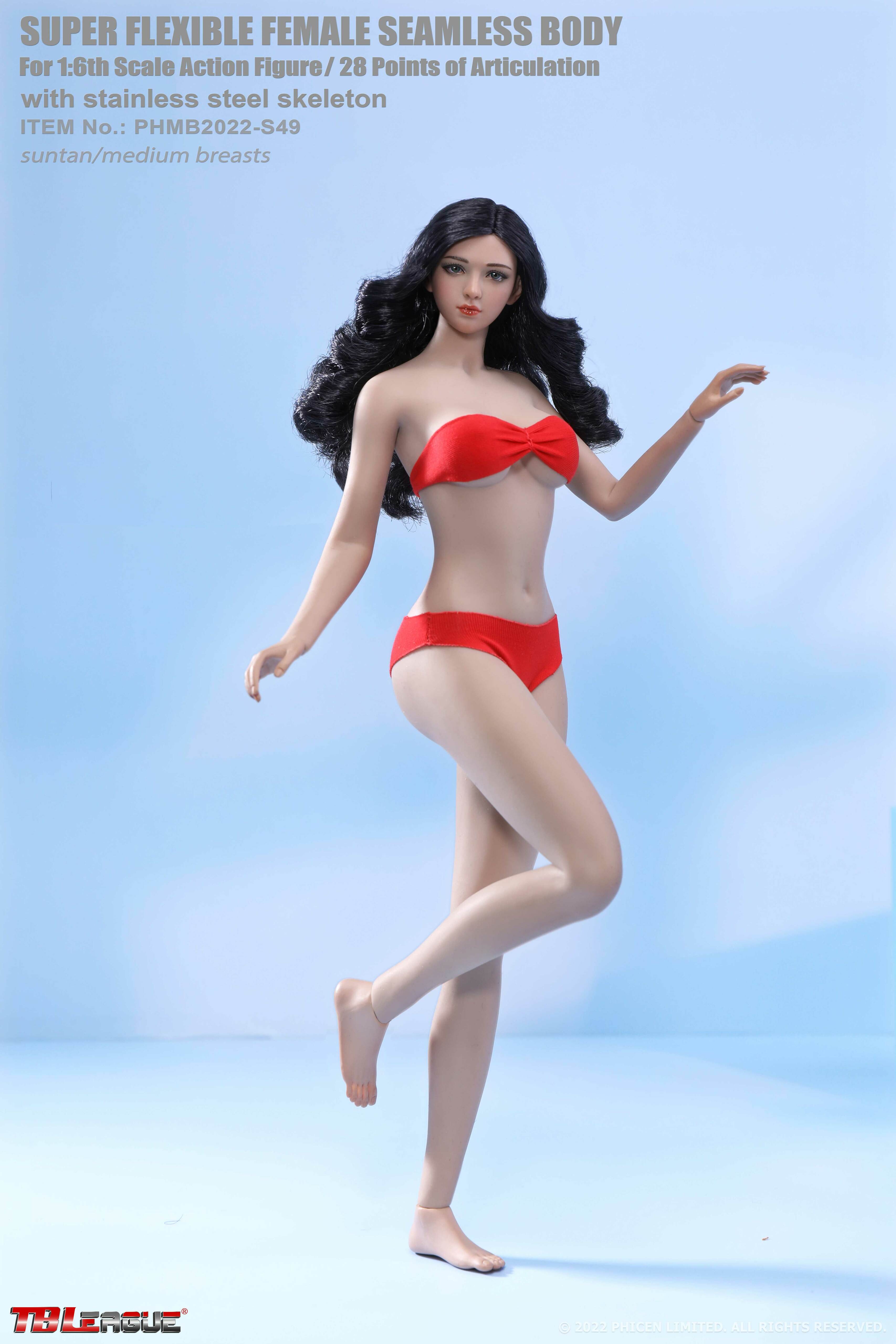 TBLeague Phicen 1:6 Medium Breasts Seamless Suntan Body with Head 