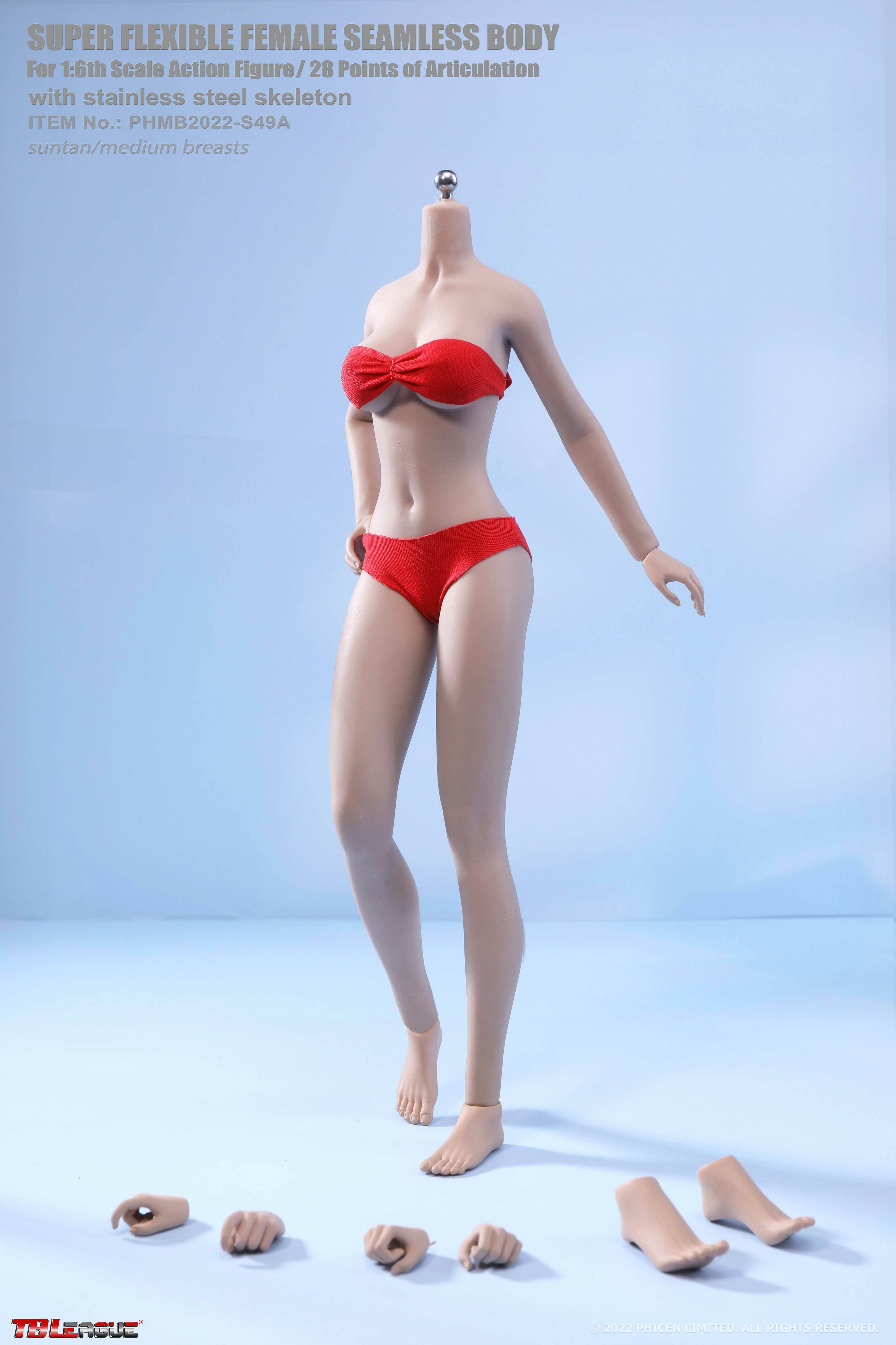 TBLeague Phicen 1:6 Medium Breasts Seamless Suntan Body Attached