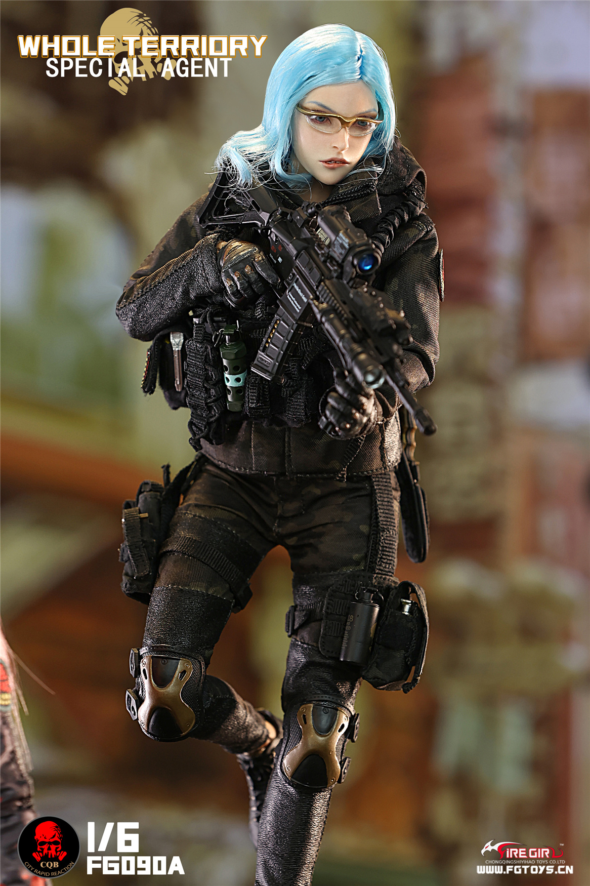 1/6 バトル ガール Feel Toys 装備 服 銃 1:6 Fire Girl Toys CQB Tactical Agent in Olive Green [FG-090A
