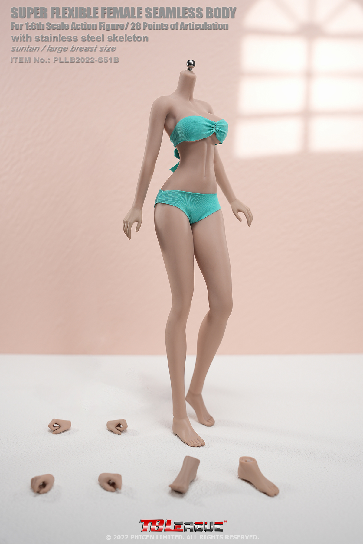 TBLeague Phicen 1:6 Large Breasts Suntan Seamless Body with Chunky Thighs &  Detachable Feet [PLLB2023-S53] - EKIA Hobbies