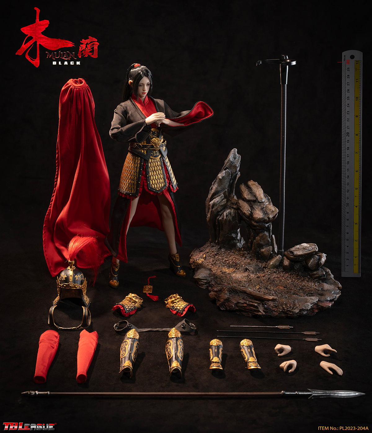 TBLeague 1/6 Hua Mulan 花木蘭 Black Female Figure [PL2023-204A]