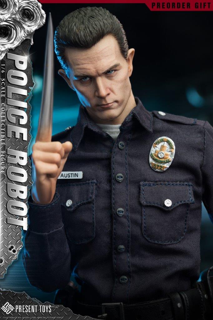 1/6 Present Toys Police Robot T-1000 Collector Figure [PST-SP62