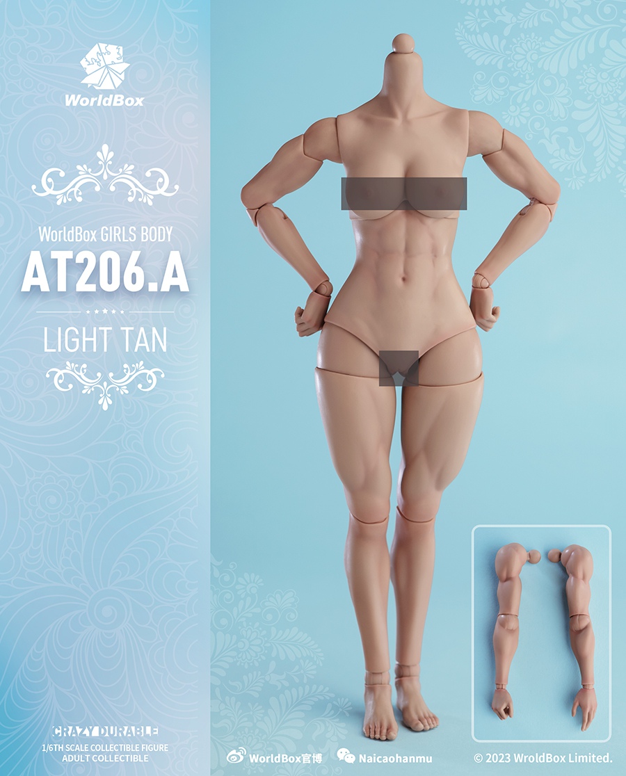 World Box 1/6 Muscular Girl Body Light Tan [WB-AT206AT] - EKIA Hobbies