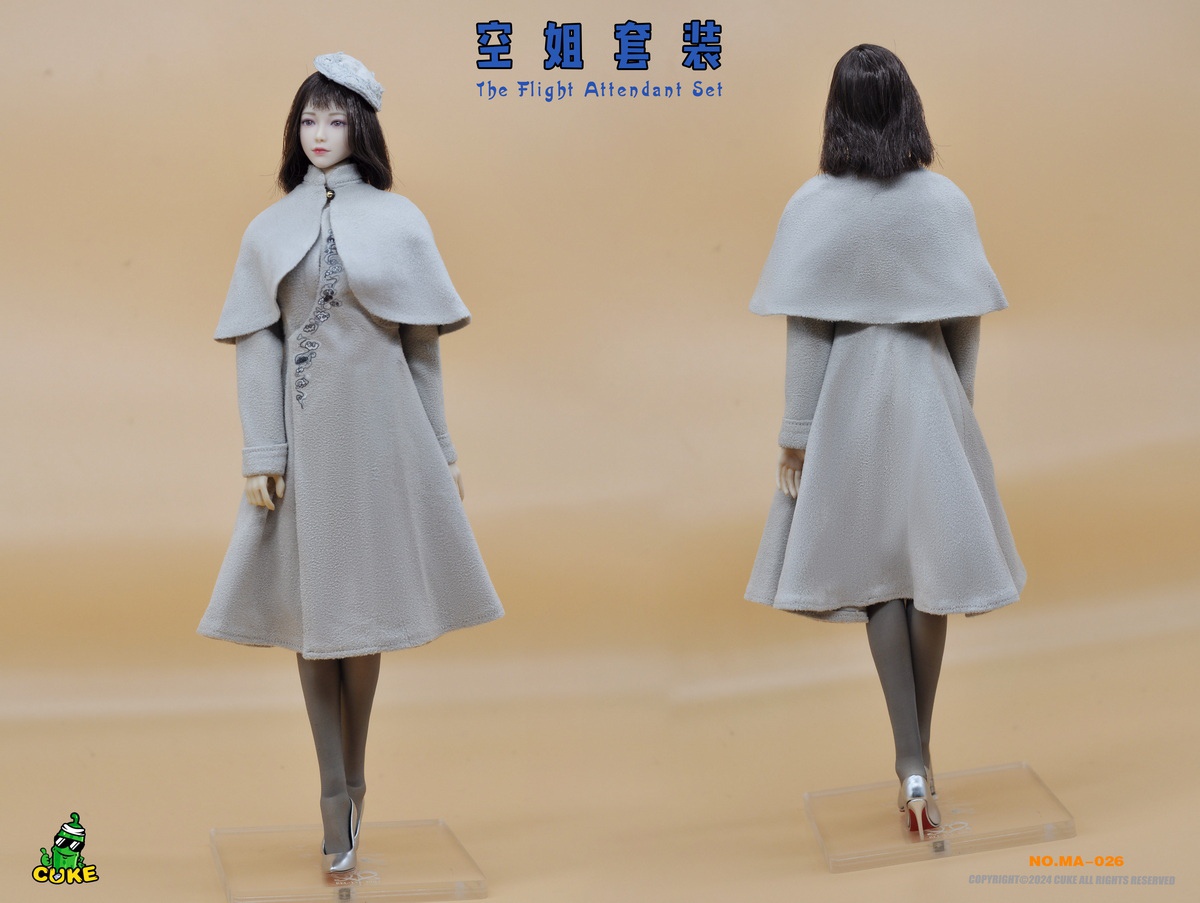 Cuke Toys Grey Flight Attendant Set H 1/6 Clothing Set [CK-MA026A