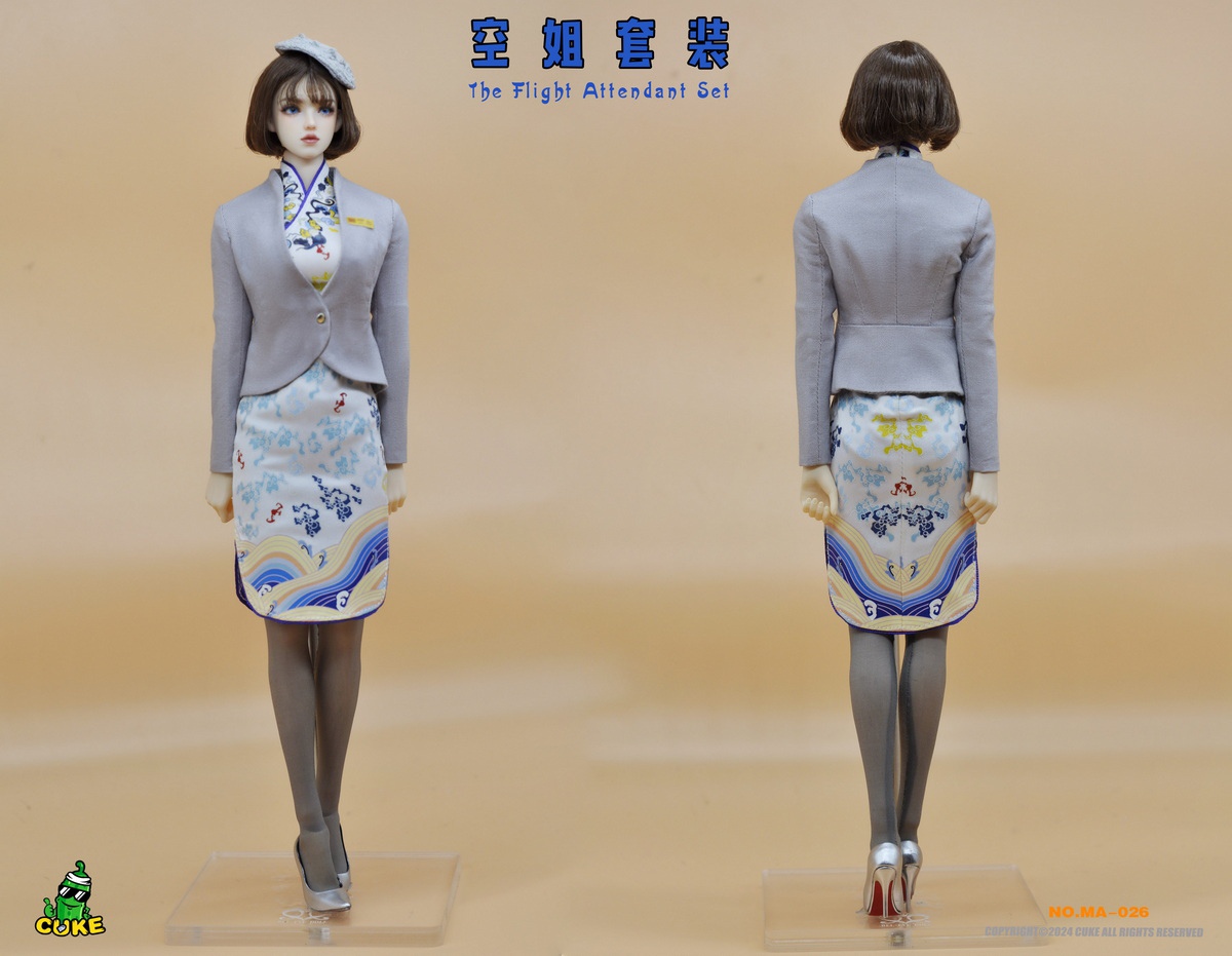 Cuke Toys Grey Flight Attendant Set H 1/6 Clothing Set [CK-MA026A