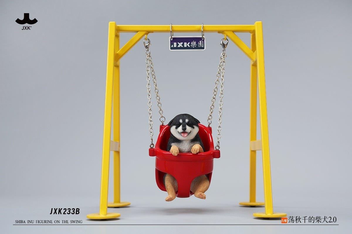 JxK.Studio 1:6 Scale Black Shiba Inu 2.0 with Swing [JXK-233B