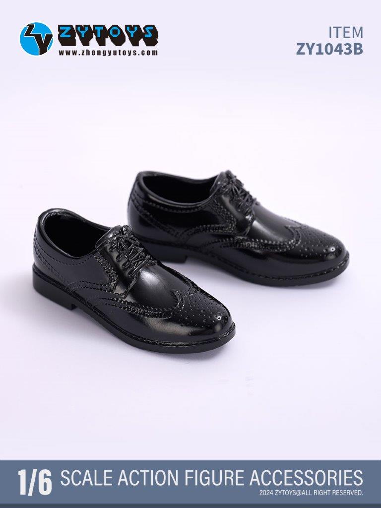 ZY Toys 1/6 Men’s Brogue Shoes in Black [ZY1043B] EKIA Hobbies