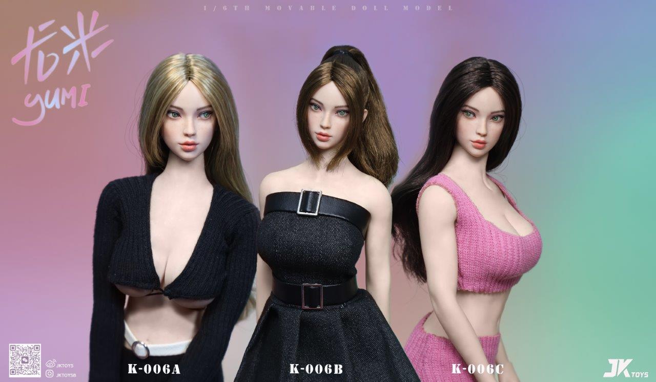 JK Toys 1/6 Multiracial Beauty Head Sculpture Yumi with Blonde