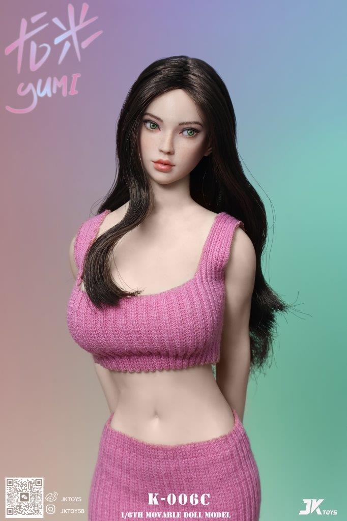 JK Toys 1/6 Multiracial Beauty Head Sculpture Yumi with Blonde