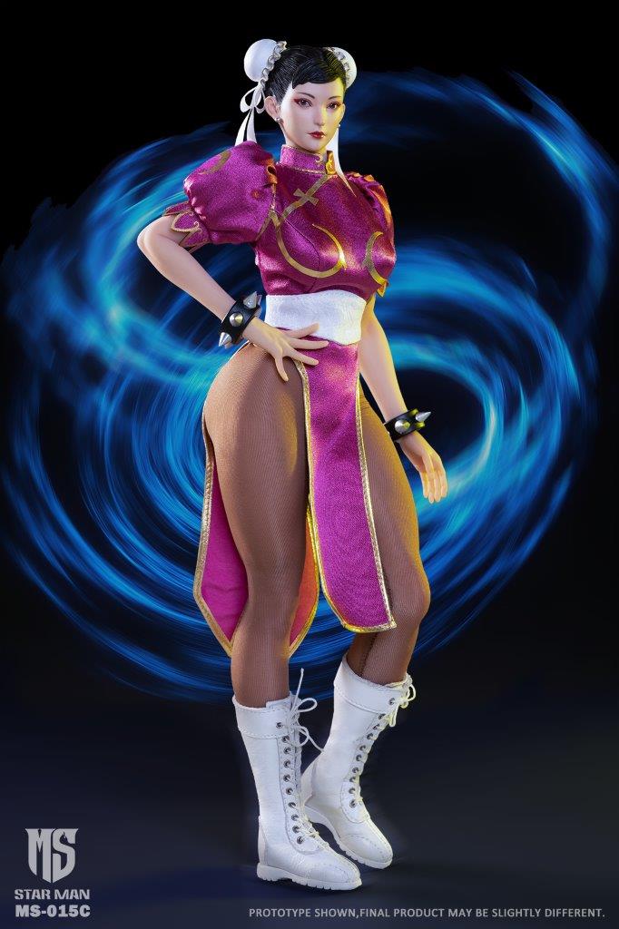 Star Man 1:6 Female fighter Chun-Li Purple Cheongsam Figure [MS