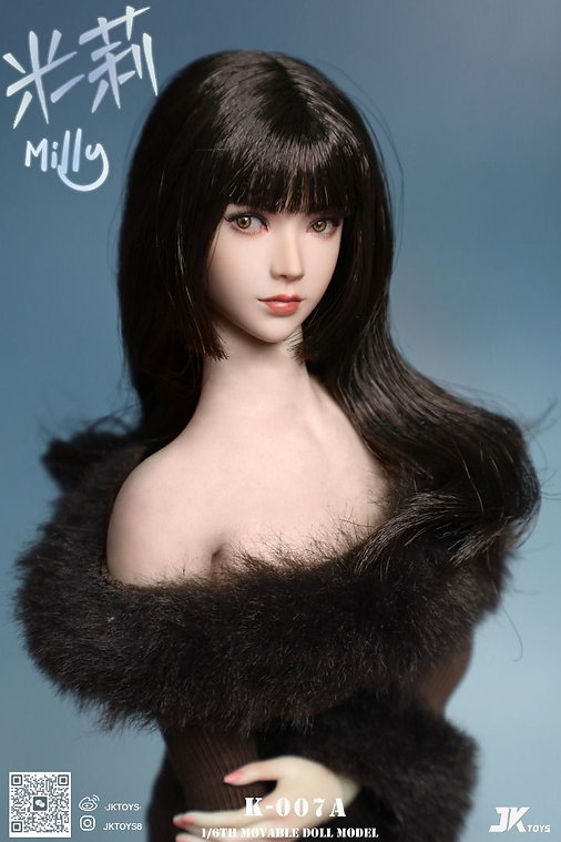JK Toys 1/6 Asian Beauty Moveable Eyes Head Sculpt Milly [JKT